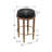 Modern Upholstered Bar Stool Without Backrest With Gold Ring Stirrups-108352743