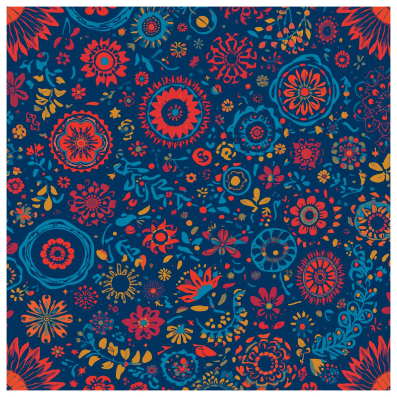 Rideaux de fenêtre à motif floral mandala, 50" x 92" - 1 Panel, Blockout