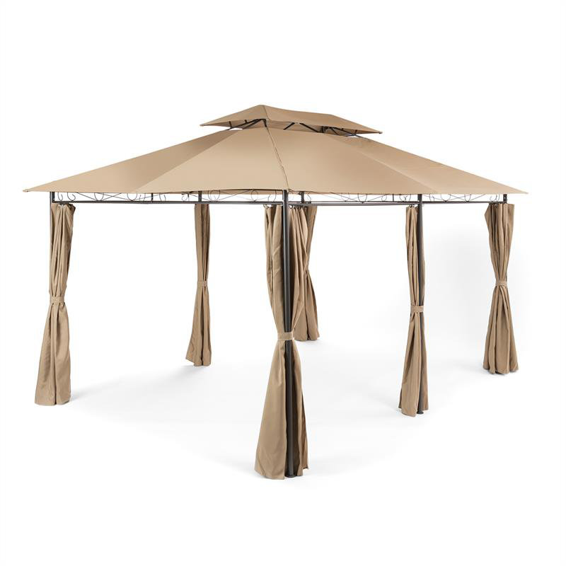 Grandezza 3m x 4m Steel Grill Gazebo, Brown
