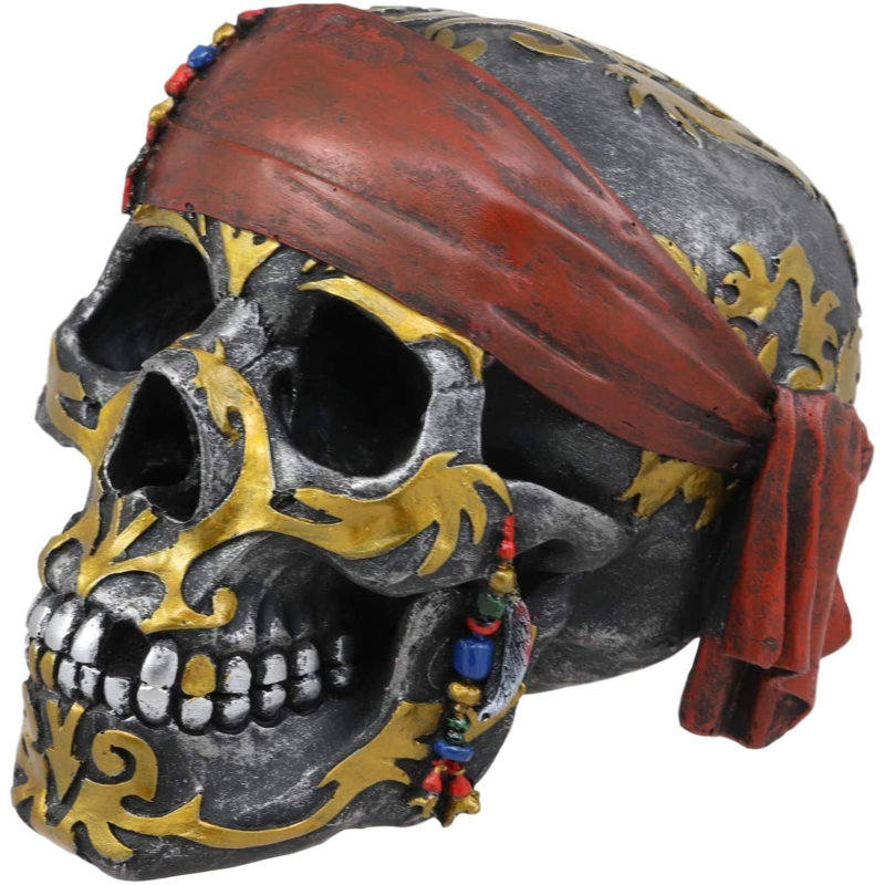 Figurine crâne de pirate avec bandana Armstong