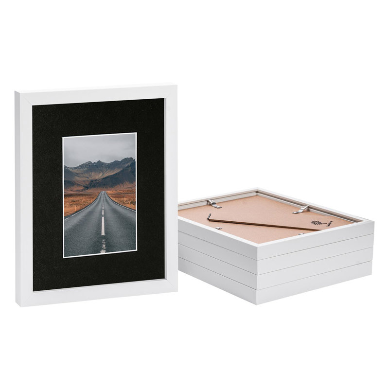 Photo Frames with 4" x 6" Mount - 8" x 10" - Black/Grey, White/Black, 22.50cm W x 27.50cm H x 2cm D