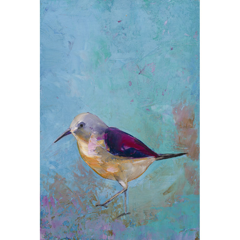Oiseau de rivage vibrant I, H 18 po x l 12 po x P 1,25 po