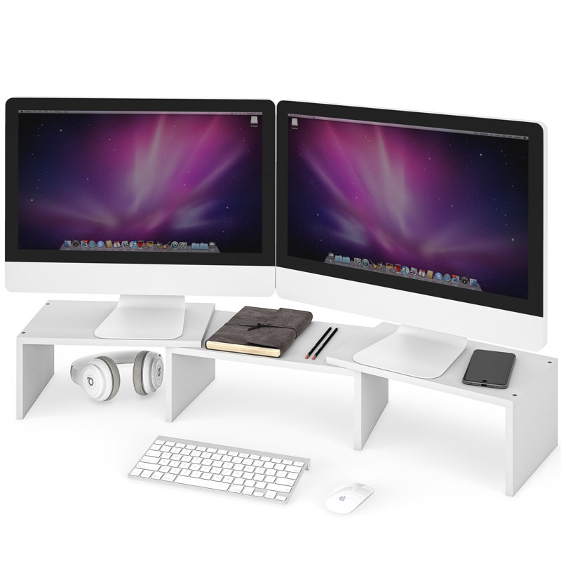 Dual Monitor Stand, White