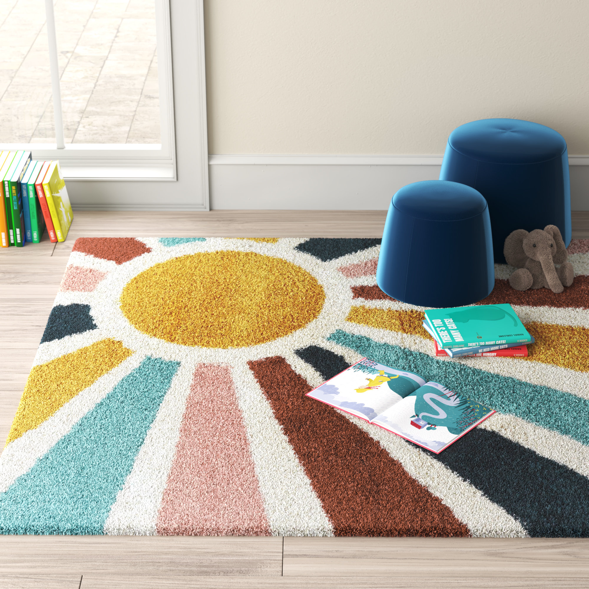 Mack & Milo Maust Sunshine Rainbow Shag Rug & Reviews | Wayfair
