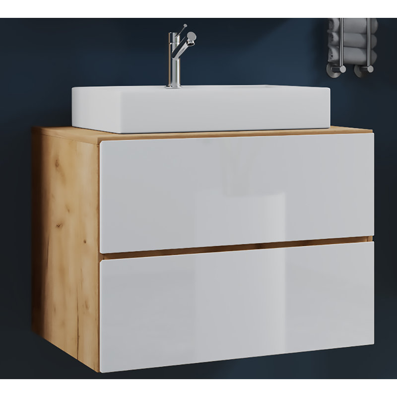Anaejah Bathroom Vanity with Basin, Oak/White