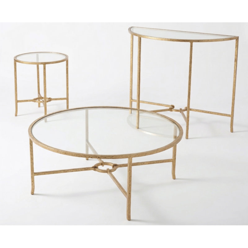 Ensemble de tables de salon en métal forgé 3 pièces Pagéale