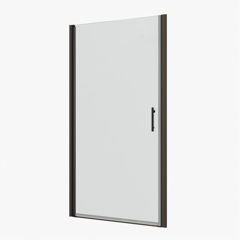 Porte de douche pivotante universelle à ouverture de 1 3/8 po, avec ouverture extérieure, avec finition en verre trempé de 1/4 po
