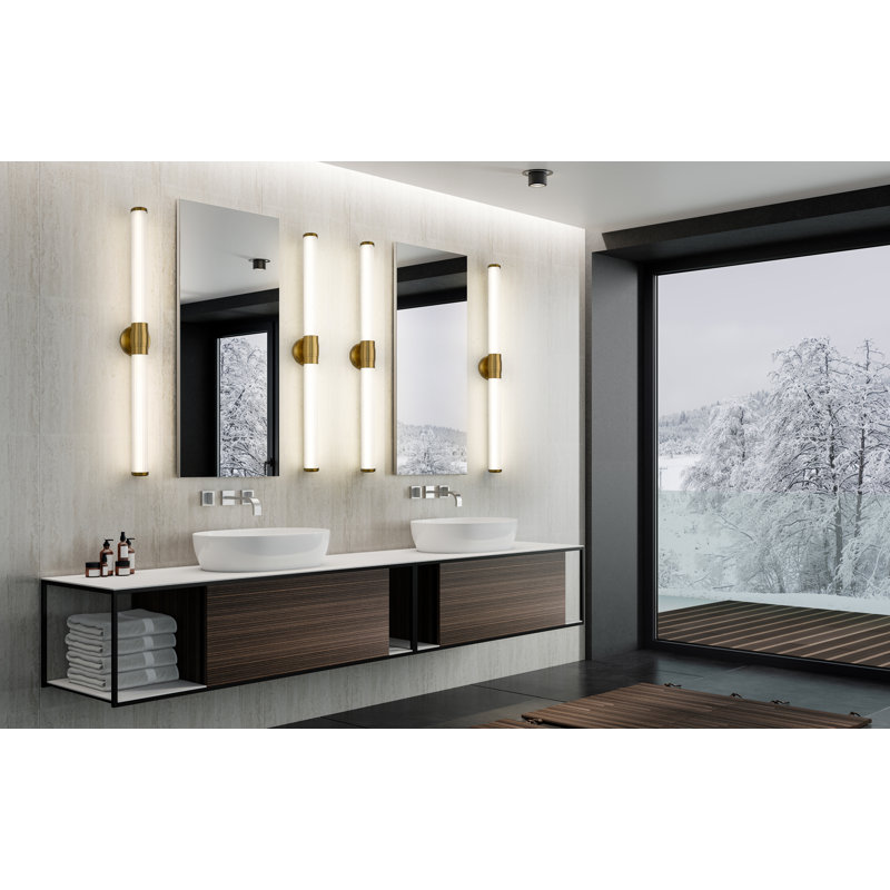 Meuble-lavabo 1 lumière Dun Dun, Doré