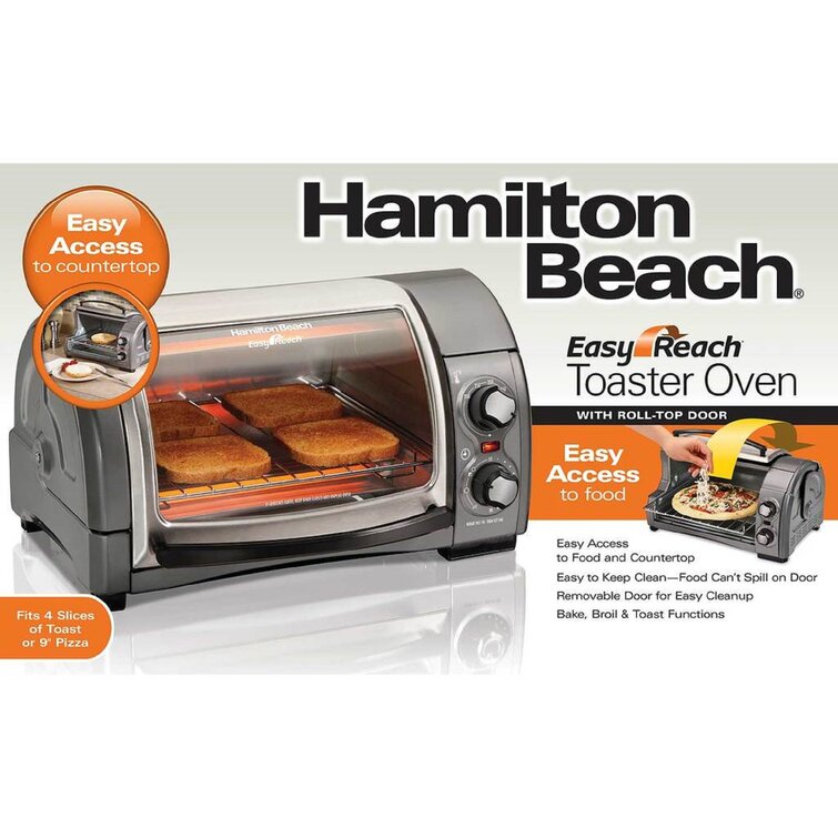 Hamilton Beach Easy Reach® 4 Slice Toaster Oven with Roll-Top Door - 31334D