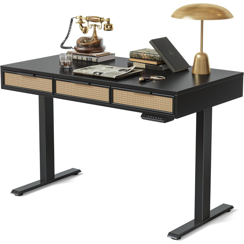 Bureau à hauteur réglable Harlesden, Noir