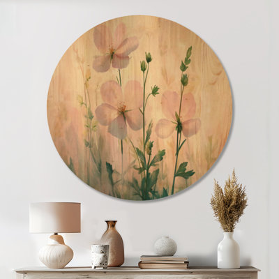 Lumière printanière fleurs sauvages III - Art mural en bois botanique