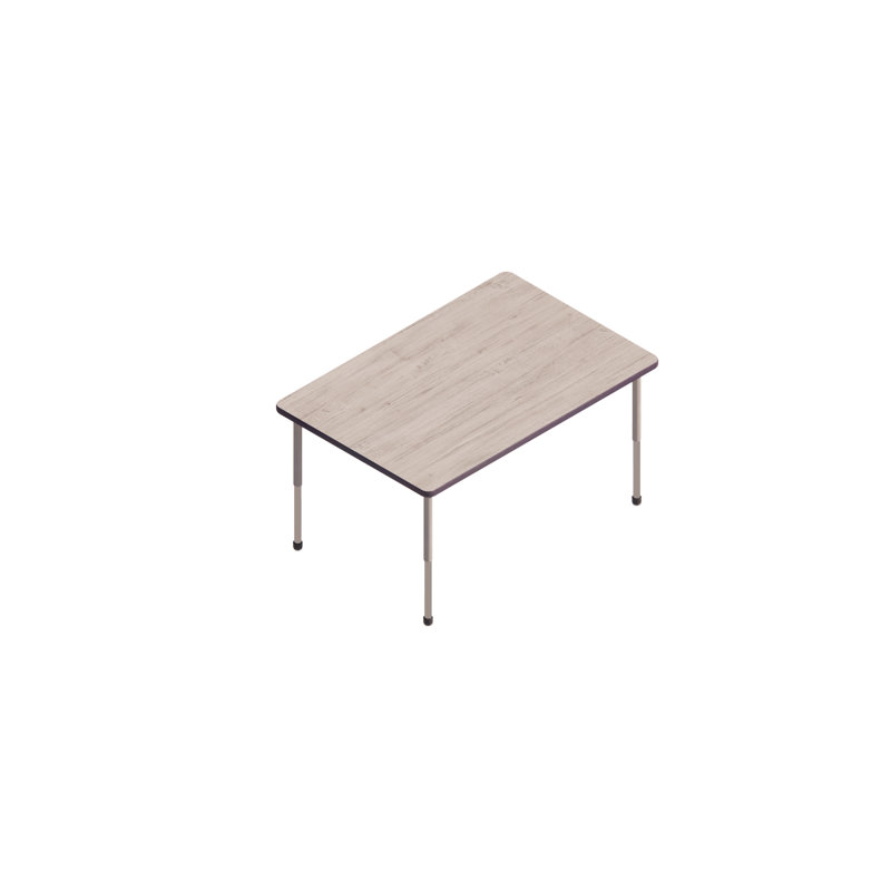 Table d'apprentissage collaboratif avec pieds de luxe rectangulaires, Bleu clair, H 29 po x L 54 po x l 36 po