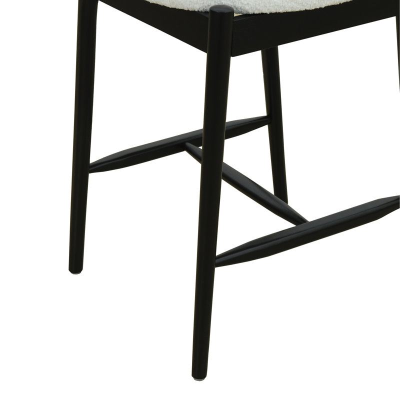 Tabouret de comptoir Mid-Century moderne (ensemble de 2) noir et beige, Noir