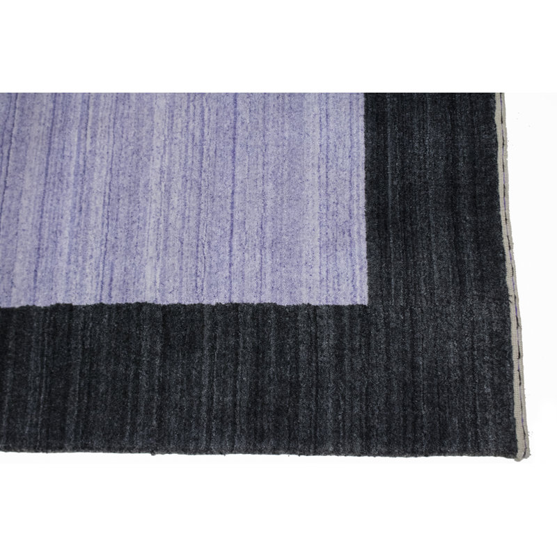 Farhana Hand Knotted Wool Purple Rug 4X6ft