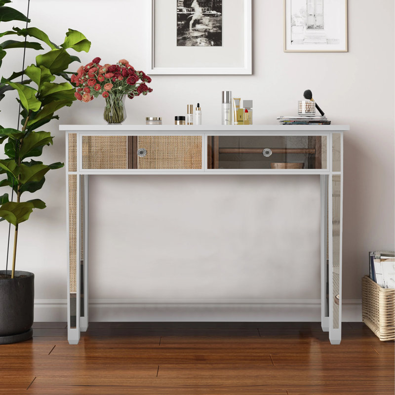 Console à miroir argenté