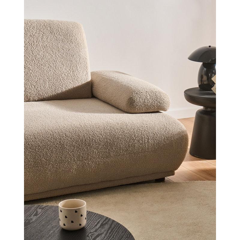 2 Seater Boucle Sofa, Beige, Boucle