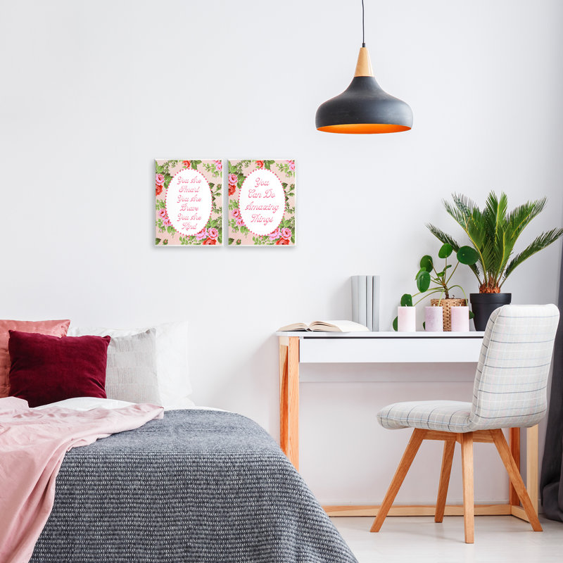 Ensemble de 2 plaques murales Inspirations with Vintage Florals, design par Lil 'Rue