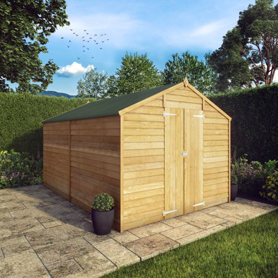 8 ft. W x 12 ft. D Solid + Manufactured Wood Garden Shed