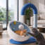 Grand bol à griffer pour chat 26,77 po, lit à griffer pour chat multifonctionnel et chaise longue avec jouet interactif