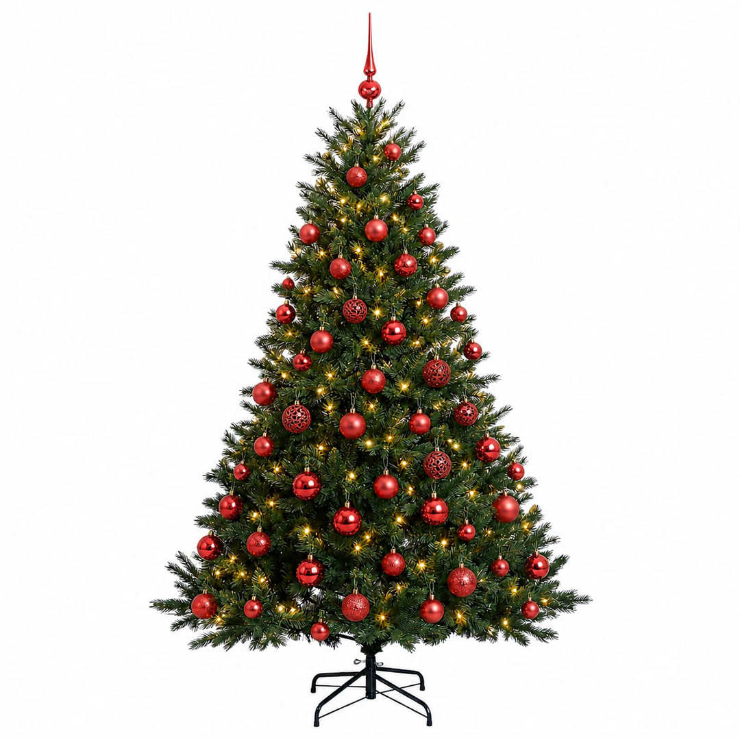 Vidaxl Artificial Christmas Tree With Bauble 240 Cm 300 Leds - Image 3