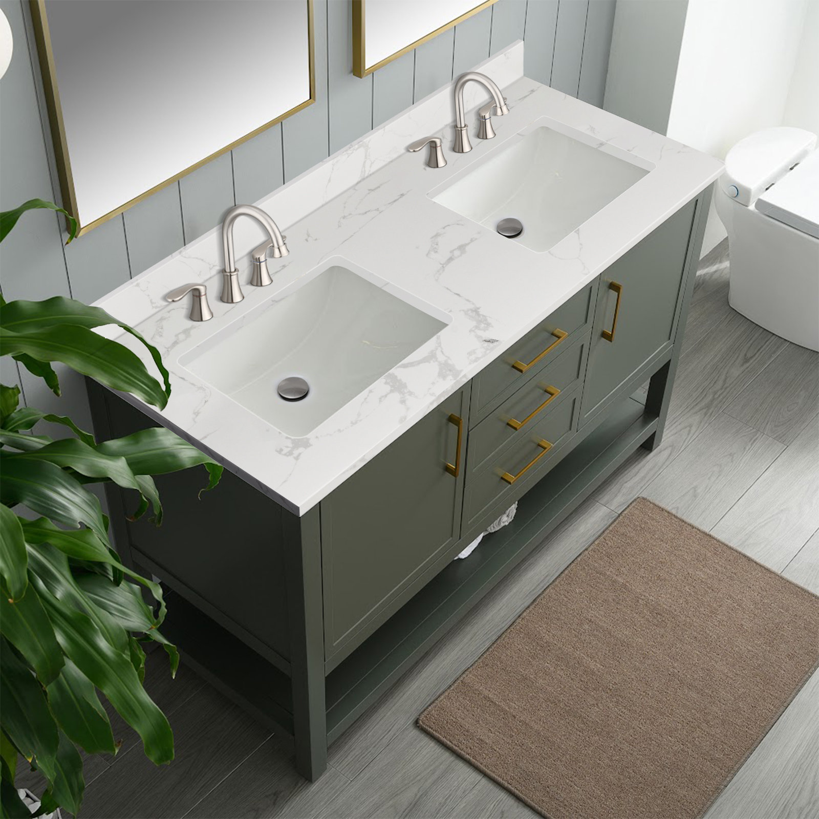 RENIST 48 Double Bathroom Vanity Top | Wayfair