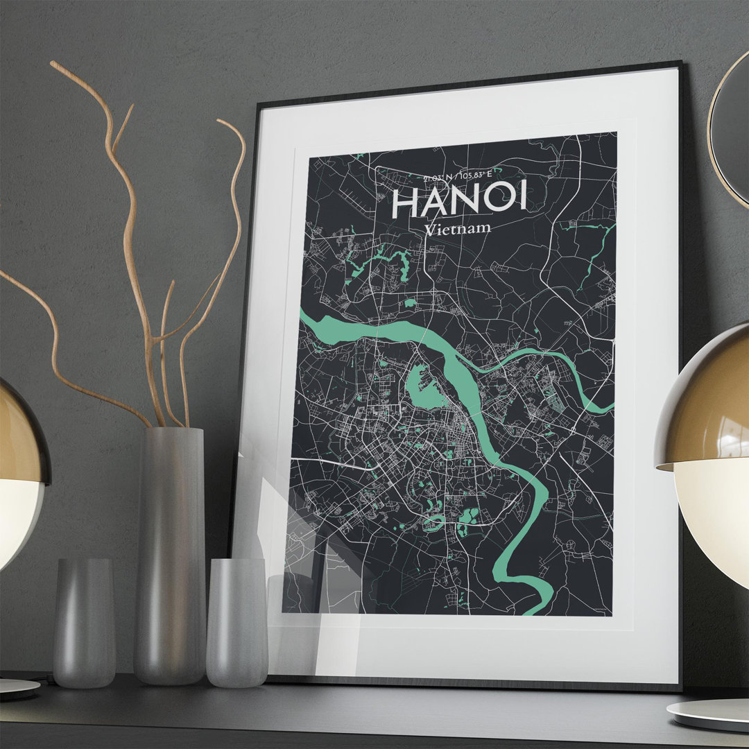 Hanoi City Map In Dream - No Frame Print