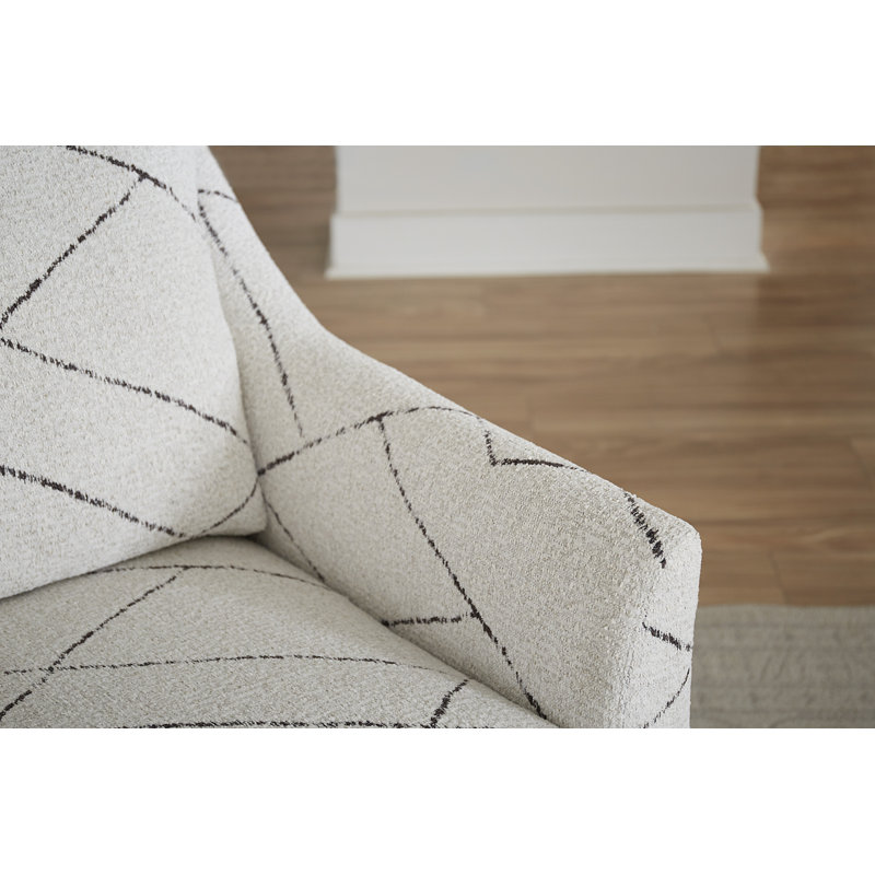 Upholstered Wingback Chair, Dark Walnut, Pearl