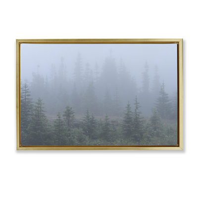 Toile flottante encadrée «Foggy Forest Trees» par Hunter Page