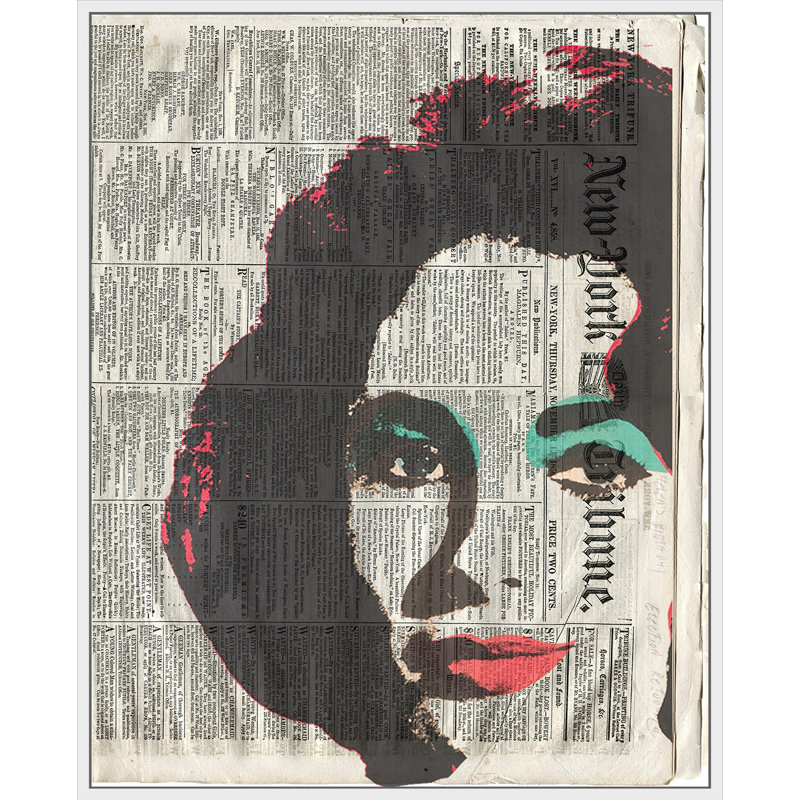 Liz Taylor - cadre flottant, impression sur toile, H 42 po x l 32 po x P 2 po, Cadre blanc