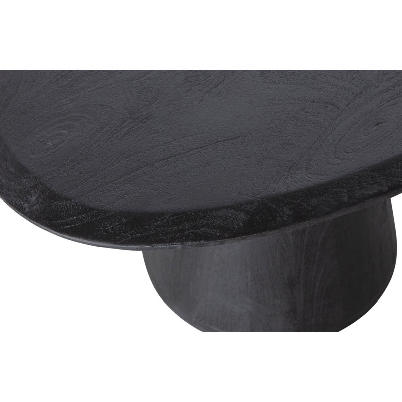 Solid Wood Pedestal Coffee Table, 47cm H x 120cm L x 80cm W, Black
