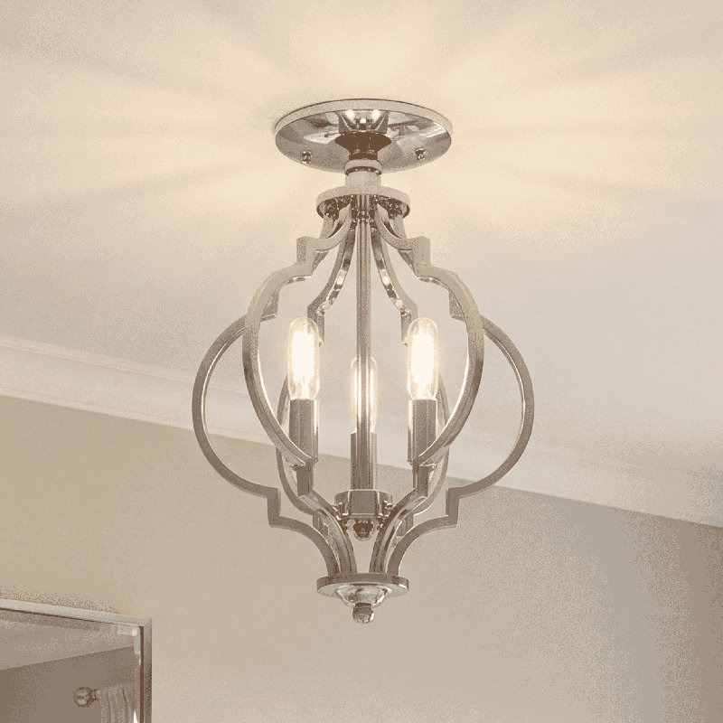 Oswald 3-Light 11" Flush Mount in Nickel, Nickel