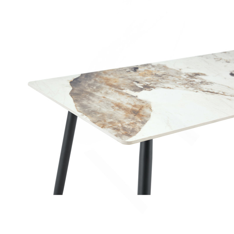 Table de salle à manger rectangulaire Modern, Beige clair