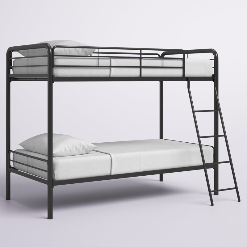 Inko Kids Twin Over Twin Bunk Bed, Black