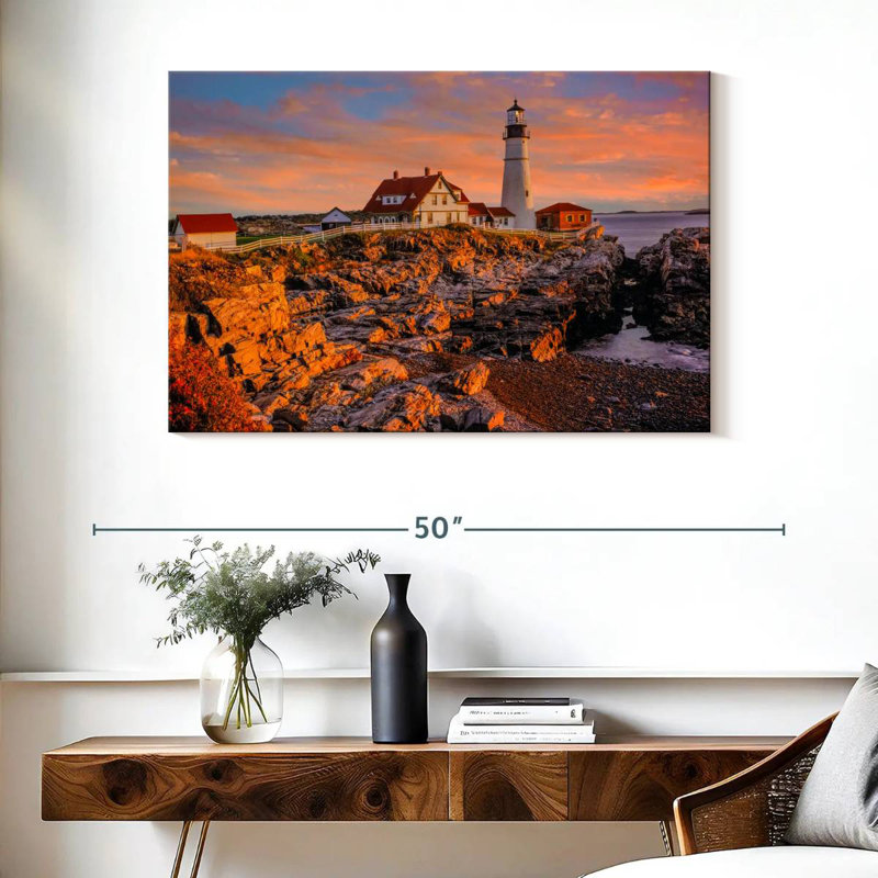 Rocky shore lighthouse Aletra, H 26 po x l 39 po