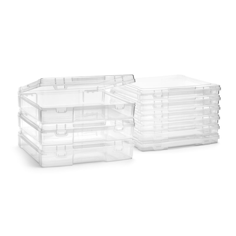 Sahaj Variety Size Clear Stackable Project Case 9 Pack