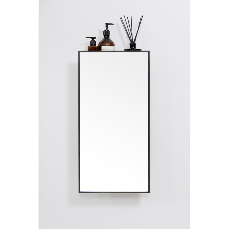 Slimline Rectangle Solid Wood Wall Mirror, Dark Oak