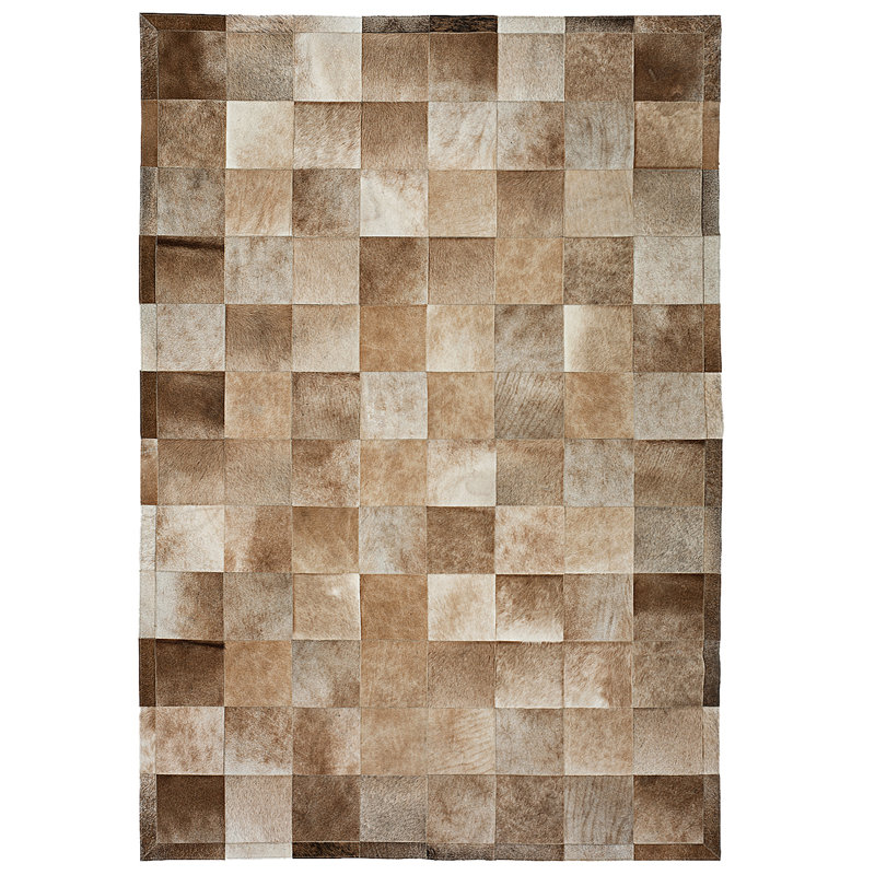 Ares Cowhide Geometric Area Rug, Rectangle 9' x 12'