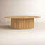 Terra 48L X 28W X 15H Light Brown Wood Oval Fluted Coffee Table-1159051572
