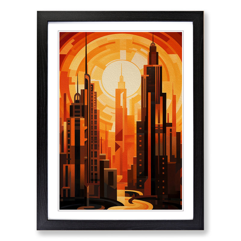 Single Picture Frame Print on Wood, Black Framed, 34cm H x 25cm W