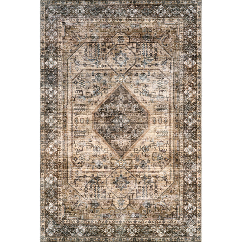 Tapis lavable à la machine Ecker Medallion, Rectangle 2 pi x 3 pi