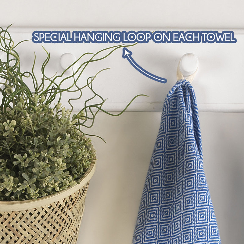 Turkish Hand Towels Set of 2 Decorative Towels for Bathroom and Kitchen - Soft, Absorbent and Quick Dry Farmhouse Towels for Hands, Hair and Face (19x39 inches)