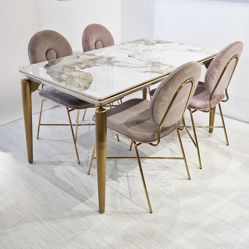 Faux Marble Top Dining Table