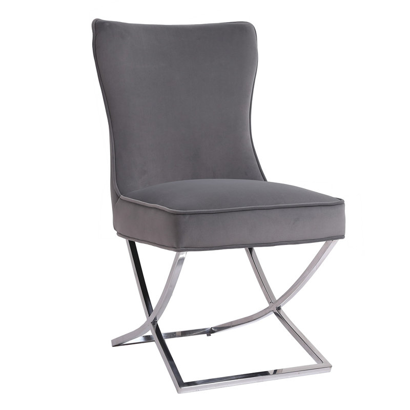 Hove Dining Chair - Grey Velvet 