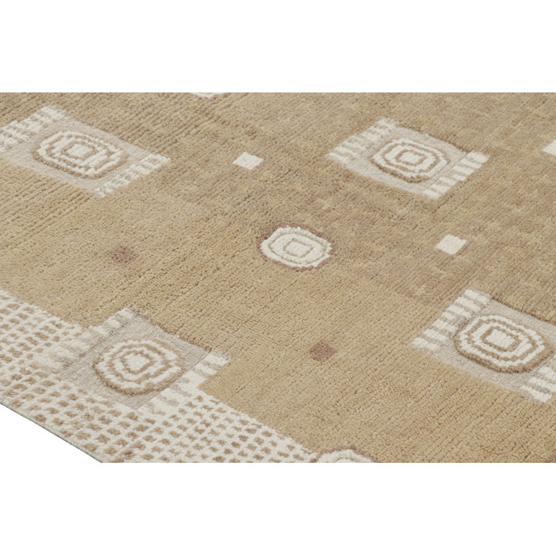 Scandinavain Hand Knotted Wool Geometric Area Rug, Rectangle 9' x 12'