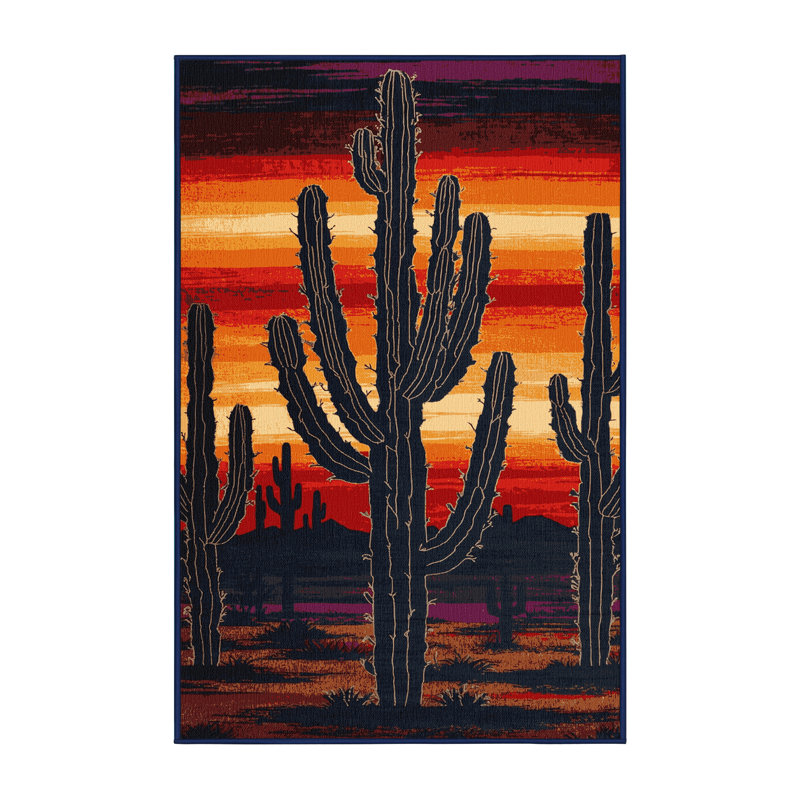Machine Washable Botanical Purple Area Rug, Rectangle 2' x 3'