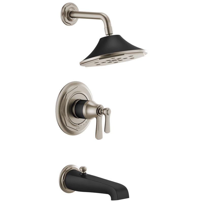 Rook® TempAssure® Thermostatic Tub/Shower, Luxe Nickel/Matte Black
