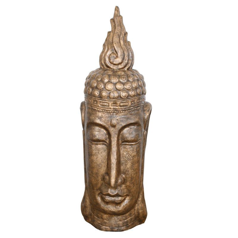 Tête de Bouddha, Or brillant, noir