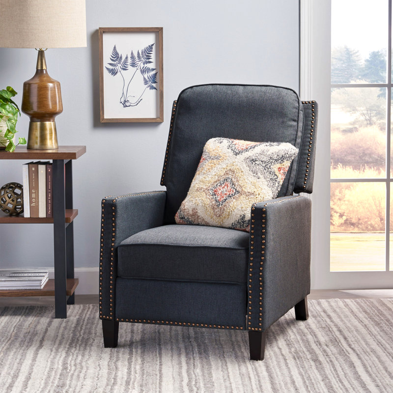 Persaud Recliner, Dark Gray Polyester
