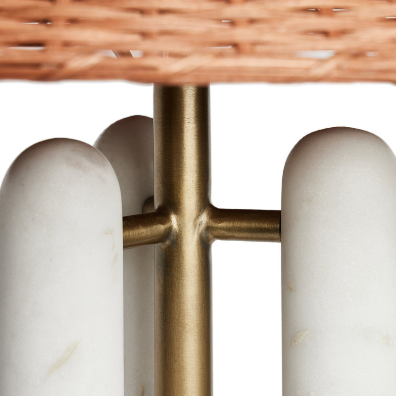 Medici Table Lamp, Brown, Rattan, White