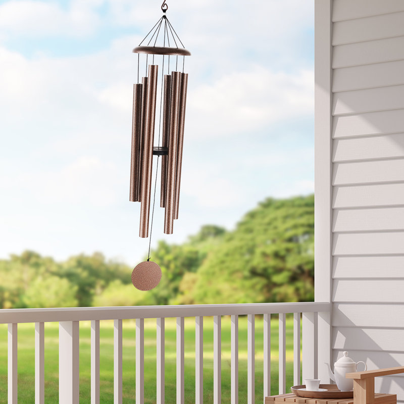 Metal Wind Chime, Gold, 23.9cm H x 127cm W x 23.9cm D